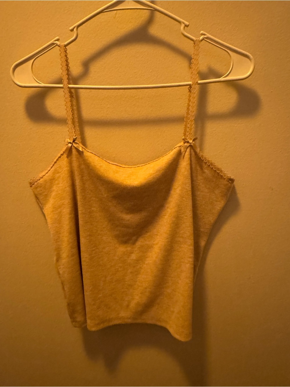 American Eagle Outfitters Yellow Spaghetti Strap Crop Cami